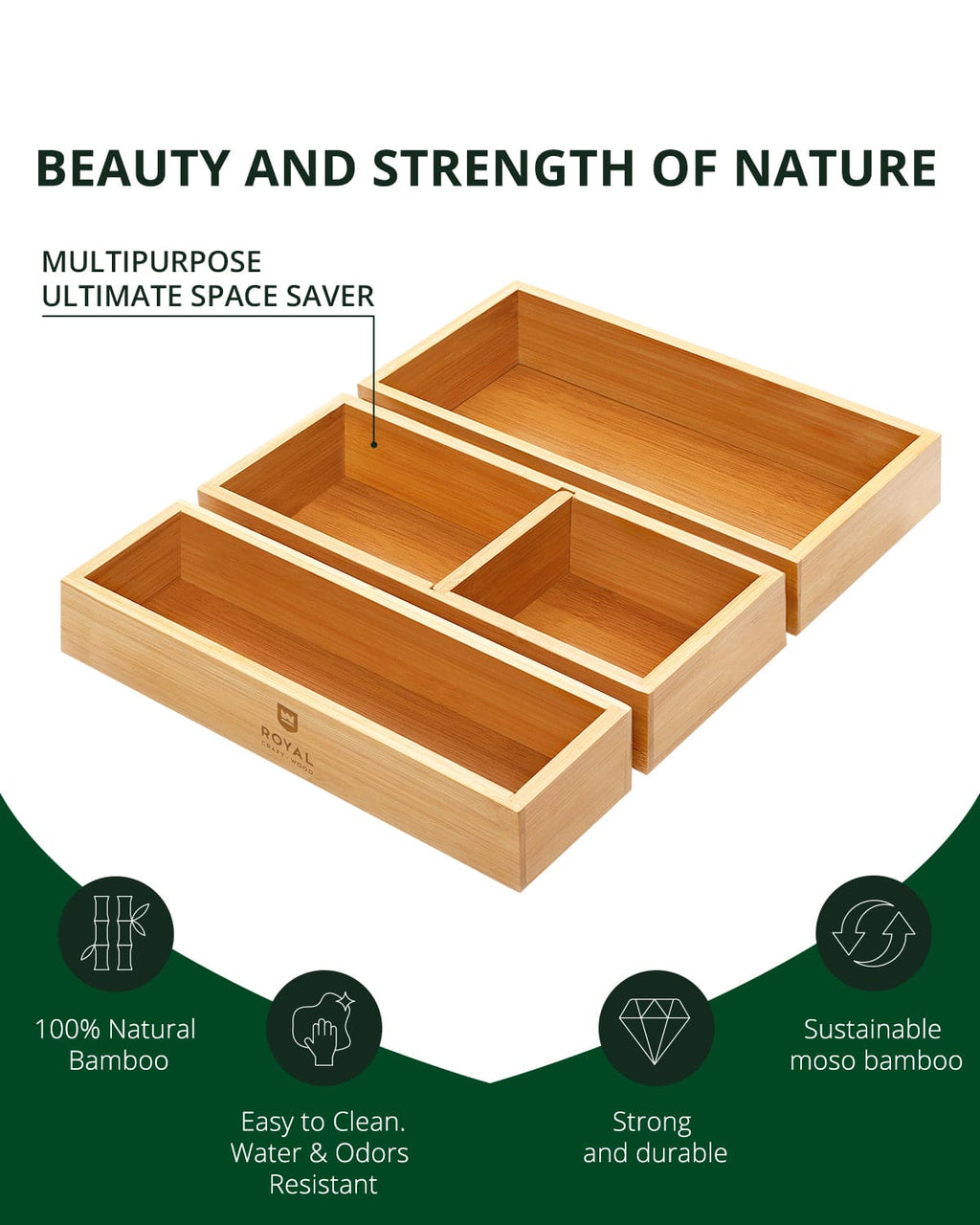 Storage Box Set of 3, Natural